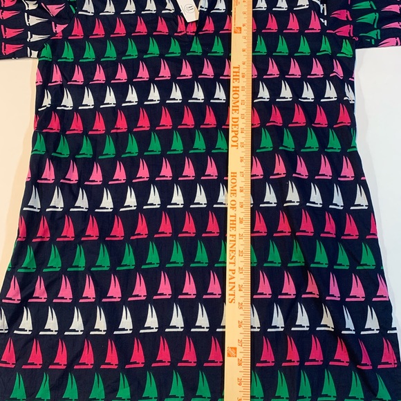 Lexi York womens medium beach cover up / tunic blouse. Navy blue. - Picture 6 of 9